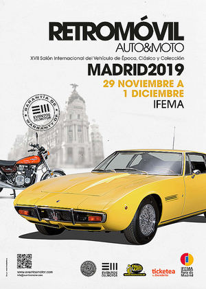 Retromóvil Madrid ampliará las actividades para aficionados en su 17ª edición, prevista para el último fin de semana de noviembre