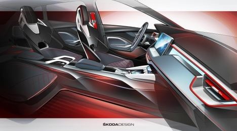 Primeros bocetos del interior del Skoda Vision RS