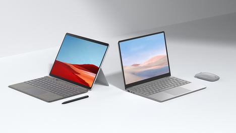 Surface Laptop Go y Surface Pro X print.