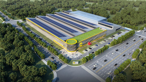 El concepto arquitectónico de la nueva planta de Interroll en Suzhou.