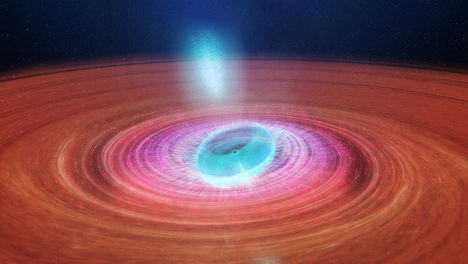 Un agujero negro dispara “balas” de plasma.