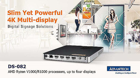 Advantech presenta el nuevo reproductor digital DS-082, altas prestaciones, 4K, y formato plano