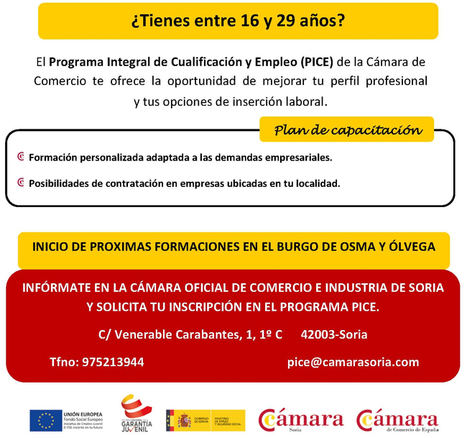 La Cámara de Soria facilita la incorporación de los jóvenes sorianos al mercado de trabajo