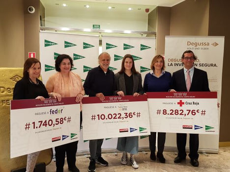 Degussa entrega 20.000 euros en oro físico de inversión a la Fundación Aladina, Cruz Roja y Feder