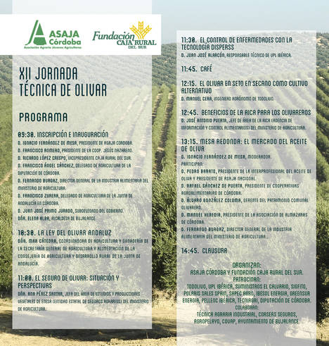 Asaja celebra la XII Jornada de Olivar donde abordará el control de enfermedades y los beneficios para los olivareros
