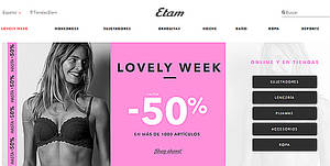 La marca de lencería francesa, Etam, apuesta por el canal digital y aumenta un 95% las ventas en su ecommerce