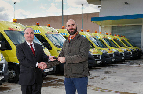 Fiat Ducato con el transporte sanitario de Madrid