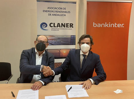 Bankinter y la Asociación de Energías Renovables de Andalucía firman un acuerdo para financiar proyectos de energías renovables en las entidades asociadas