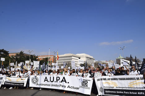 Autónomos de toda España exigen mejoras laborales en una manifestación en Madrid