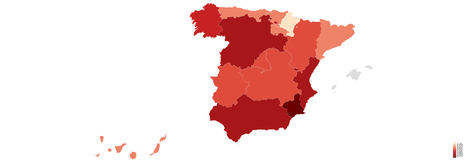 Índice de riesgo por ciberamenazas avanzadas según regiones en España.