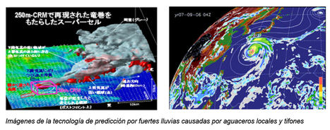 Imágenes de la tecnología de predicción por fuertes lluvias causadas por aguaceros locales y tifones.