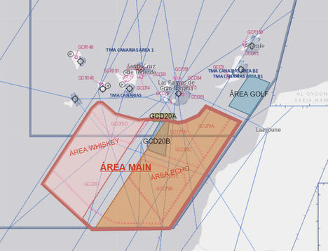 Áreas de espacio aéreo gestionadas por ENAIRE en maniobras Ocean Sky 21.
