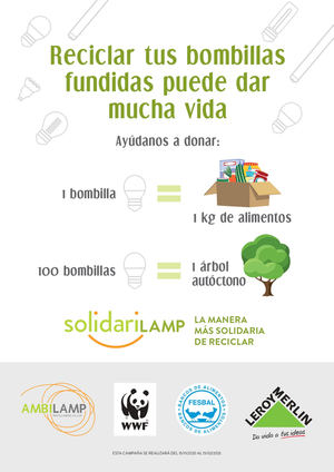 Leroy Merlin y Ambilamp donarán más de 68.000 kilogramos de comida y plantaran árboles autóctonos gracias a la campaña Solidarilamp